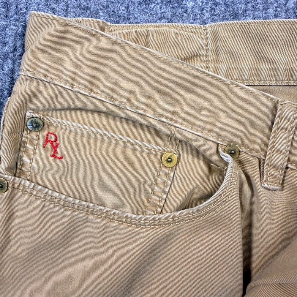 Polo Ralph Lauren Mens Tan Khaki Authentic Dungarees Straight Leg Pants 38x30 - Picture 10 of 11